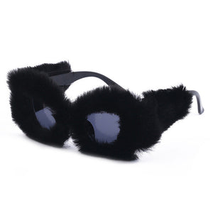 Fuzzy Cat Eye Sunglasses