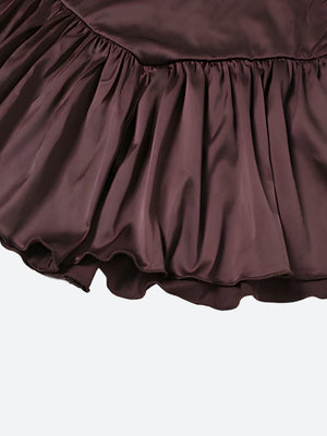 Satin Ruffled Mini Dress