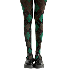 Library Crush Argyle Pattern Tights