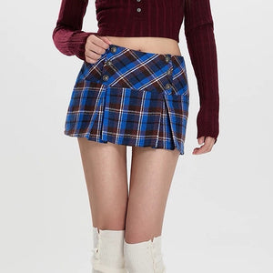 Best In Class Plaid Mini Skirt in Blue