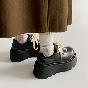 Contrast-Laced Chunky Platform Boots