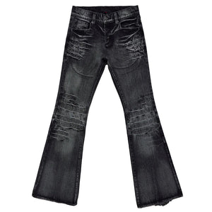 Grunge Distressed Flare Jeans