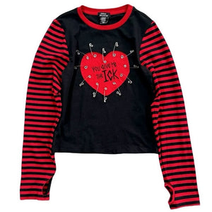 Heartbreaker Striped Sleeve Top