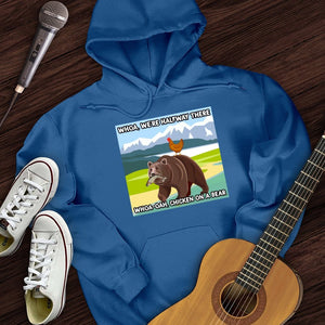 Chicken On A Bear Hoodie