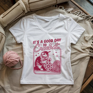 Good Day To Crochet Lady V-neck