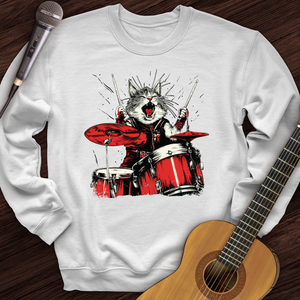 Cat Playing Drums Crewneck