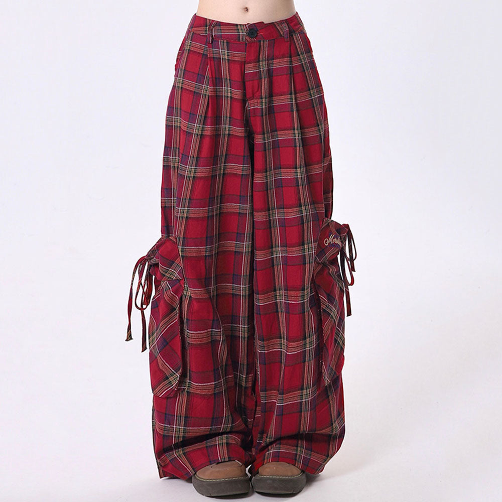 90's Grunge Plaid Cargo Pants