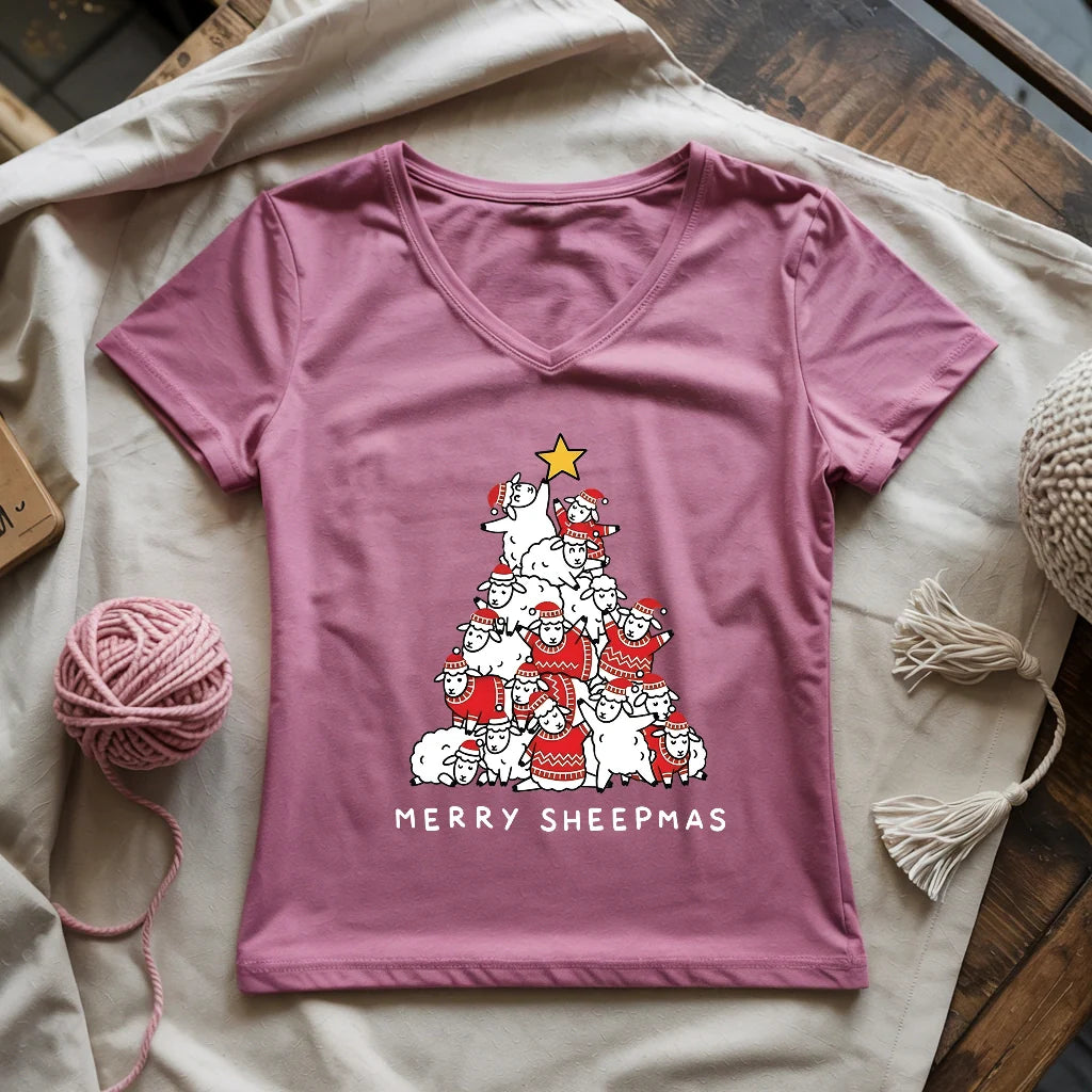 Merry Sheepmas Lady V-neck
