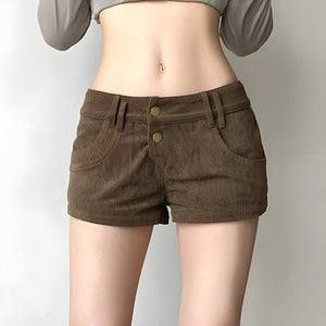 Baddie Leopard Corduroy Shorts