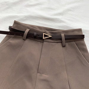 Belted High Waisted Shorts