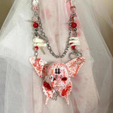 Bloody Gothic Skull Necklace