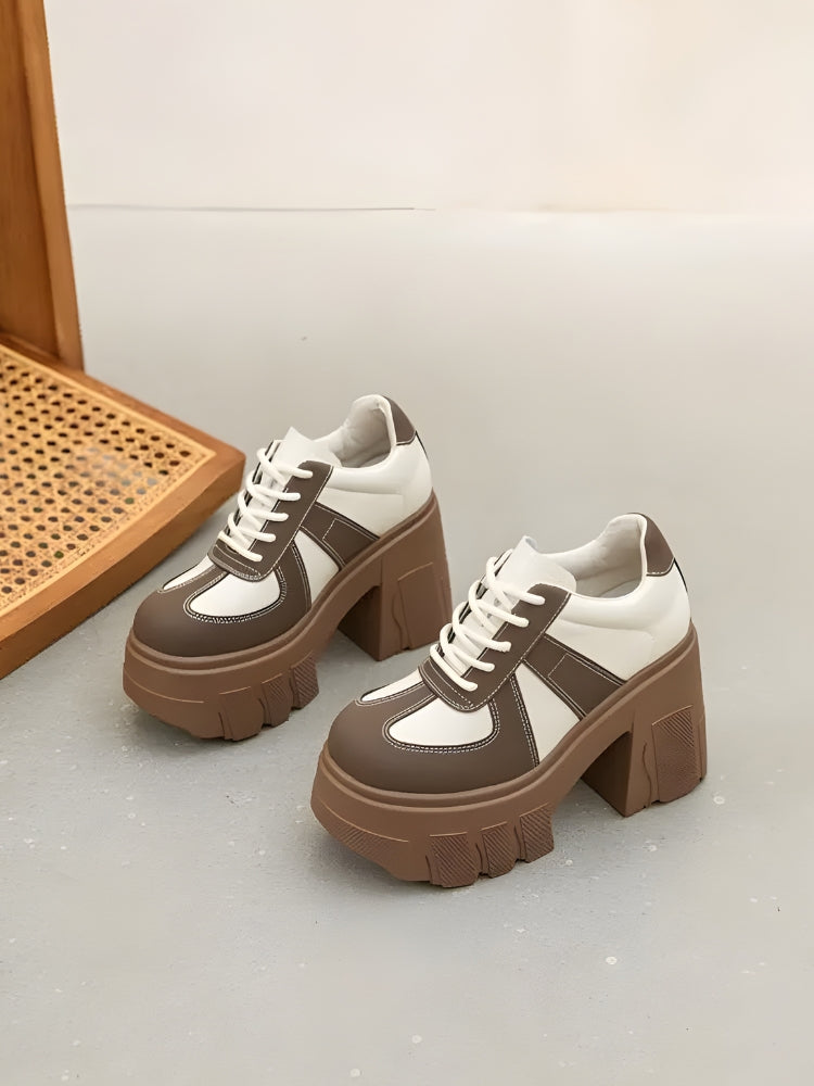 Color Block Platform Oxford Heels