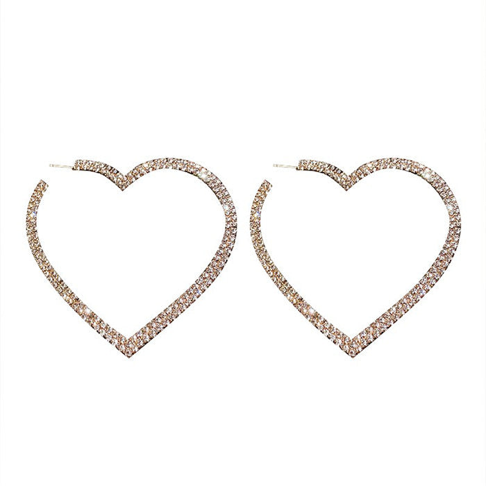 Crystal Heart Hoop Earrings