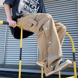 Elastic Waist Wide Leg Cargo Pants