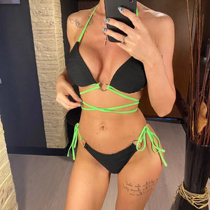 Heart Hardware Wrap Around Bikini Set