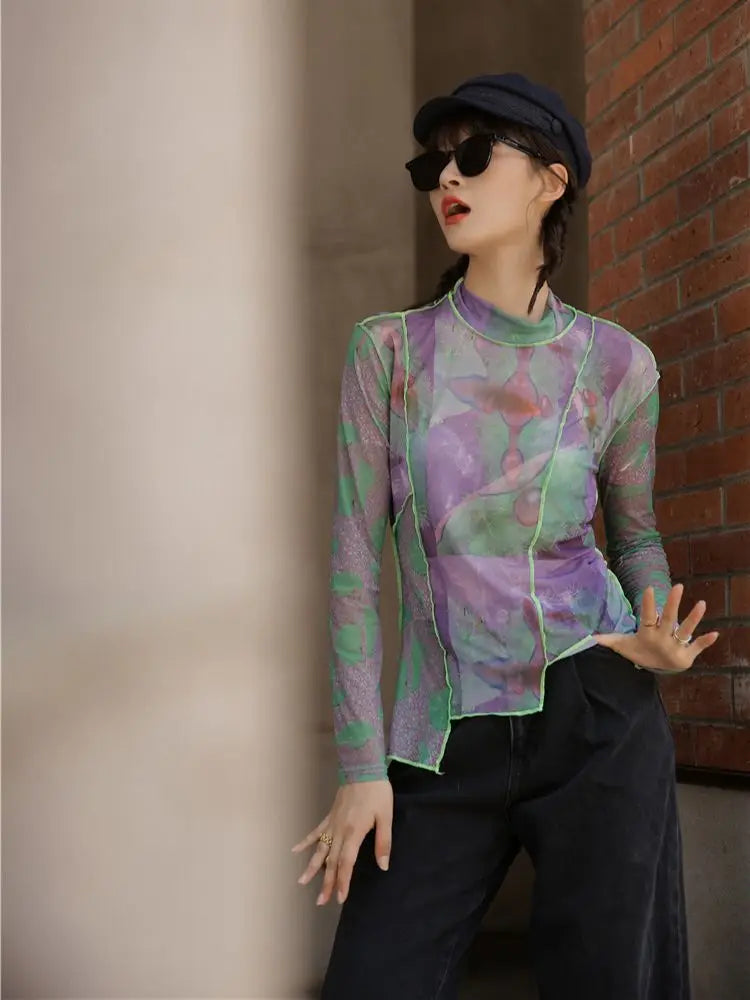 Patchwork Asymmetric Mesh Top