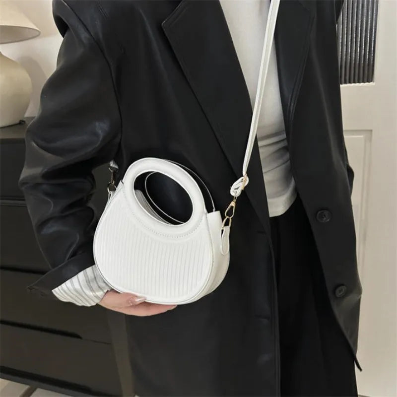 Ribbed Top-Handle Bag