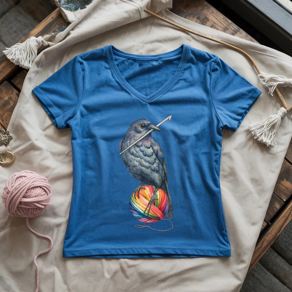 Crochet Crow Lady V-neck