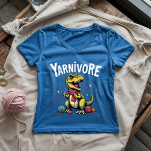 Yarnivore Crocheter Lady V-neck