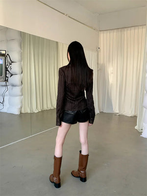 Striped Neck Tie Shirt