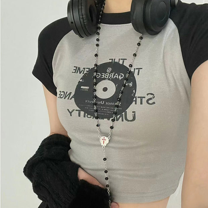 Vinyl Print Crop Top