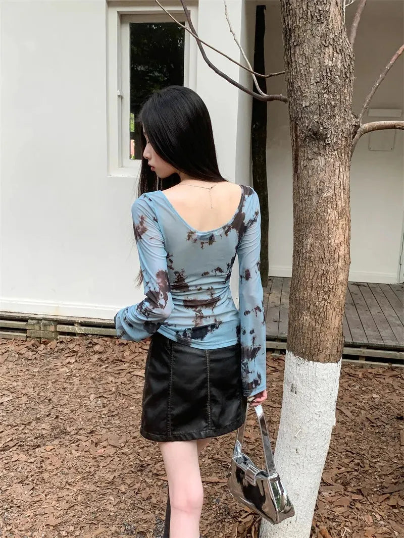 Y2K Tie Dye Sheer Tee