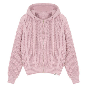Candy Morning Loose Knit Hoodie