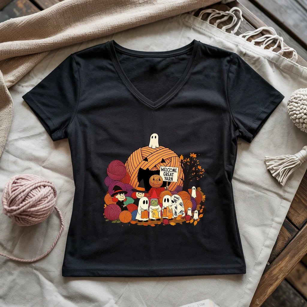 Welcome Great Yarn Lady V-neck