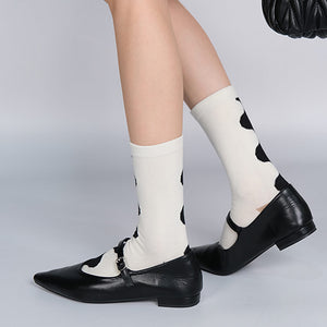 Black & White Abstract Wave Socks