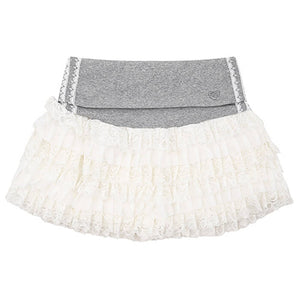 Blokette Ruffle Lace Mini Skirt