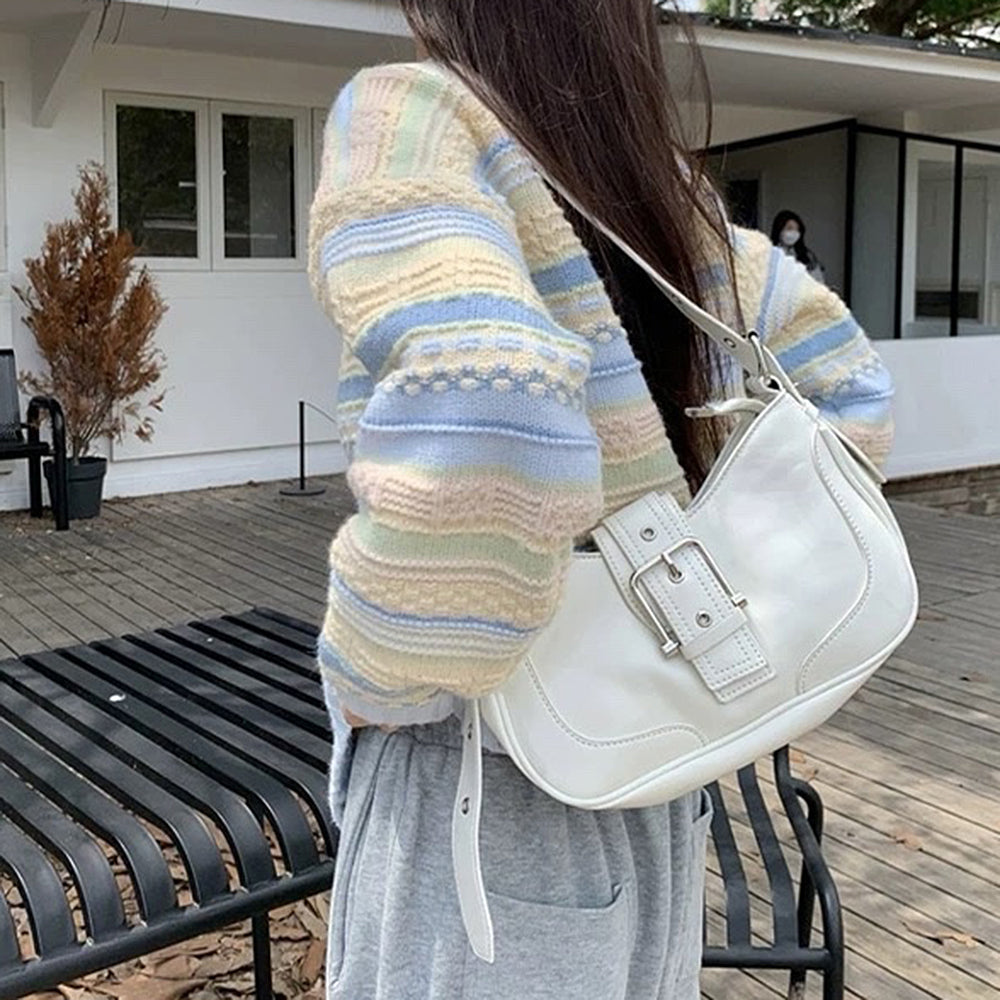Blue & Yellow Pastel Striped Cardigan