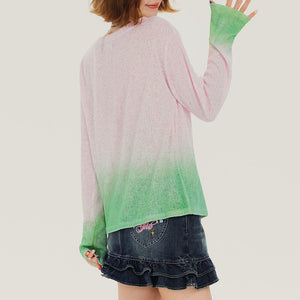Bowknot Gradient Knit Pullover
