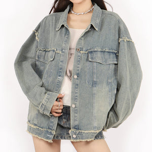 Butterfly Patch Y2K Denim Jacket