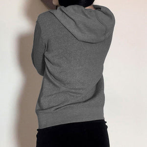 Chain Skeleton Print Grunge Hoodie