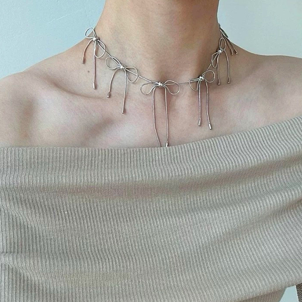 Coquette Bows Choker Necklace