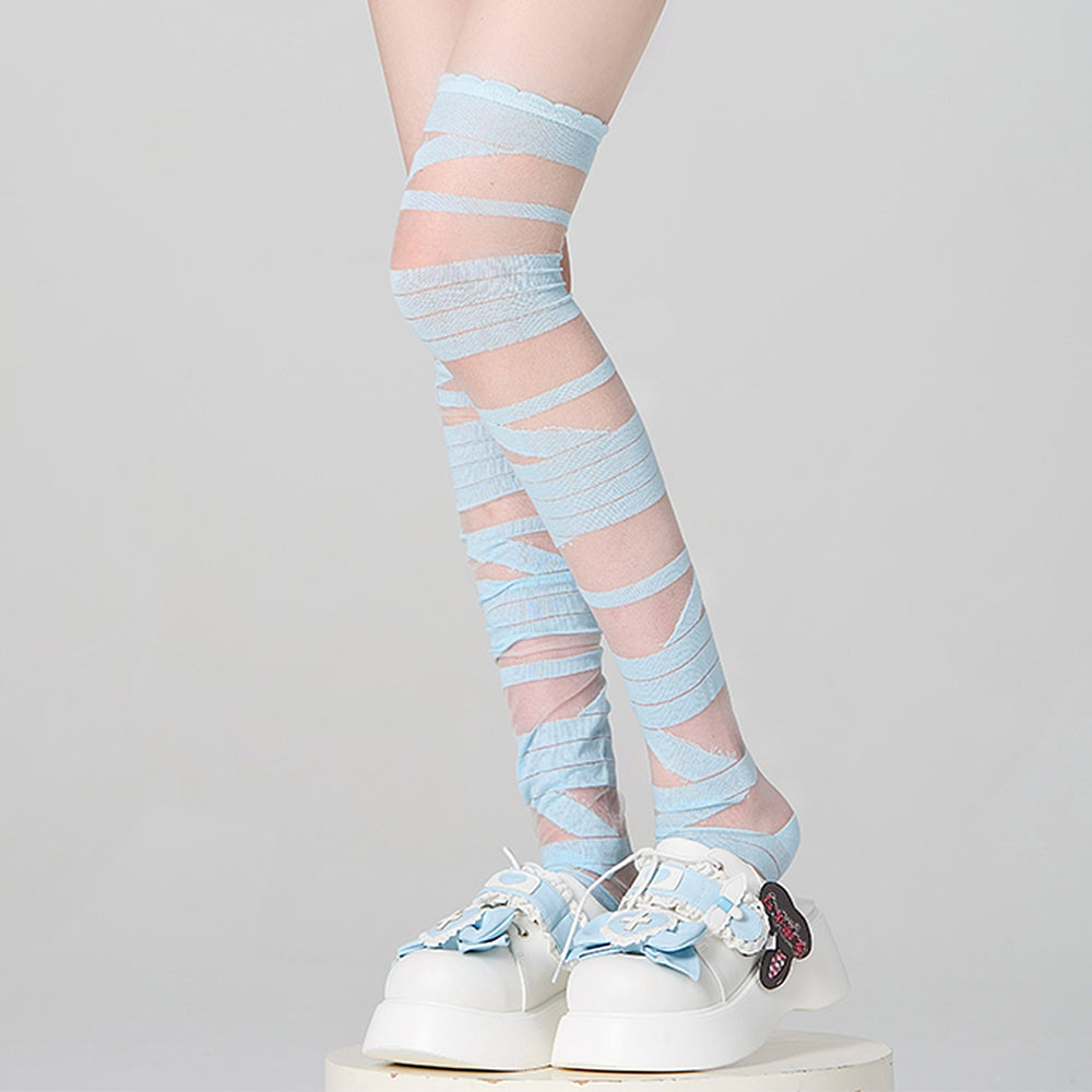 Soft Girl Crisscross Lace-Up Socks