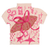 Y2K Cutecore Croissant Bow Top