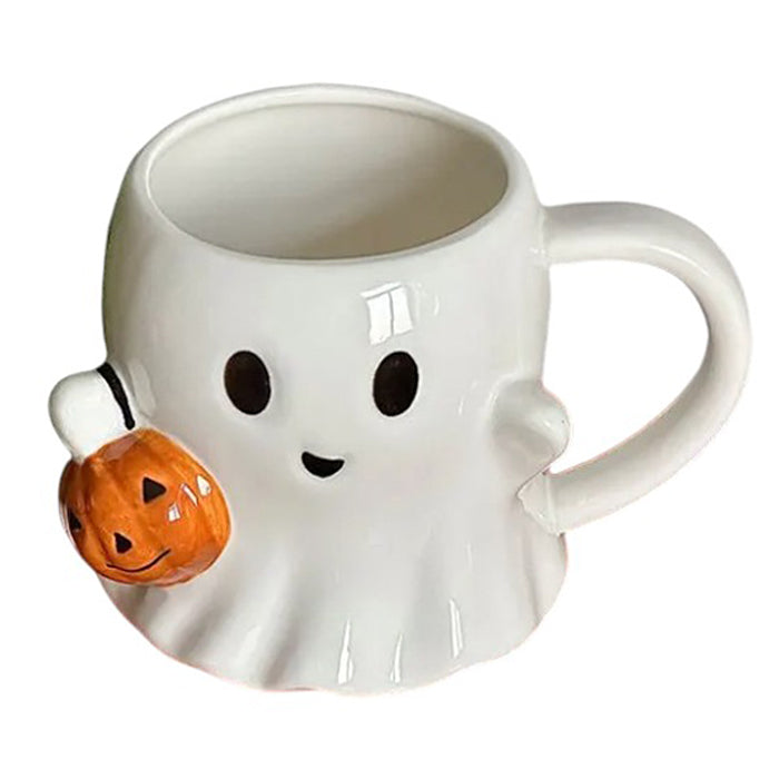 Ghost with Pumpkin Ceramic Mug