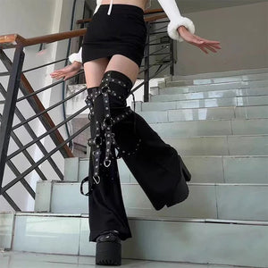 Grunge Aesthetic Flare Leg Warmers