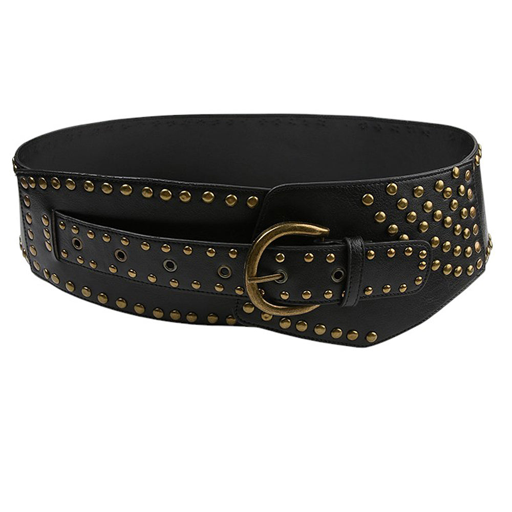 Grunge Aesthetic Wide Leather Belt