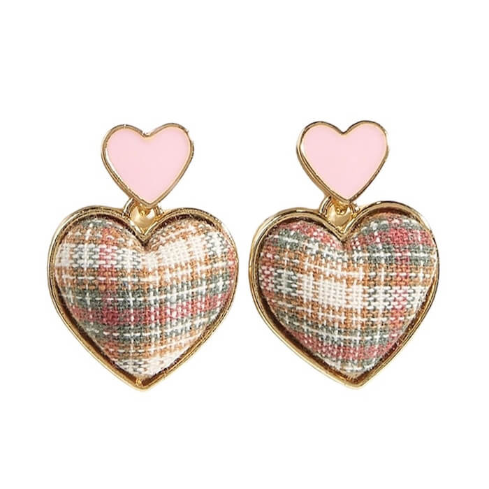 Heart Tweed Earrings