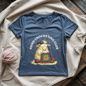 ADHD Crocheting Club Lady V-neck