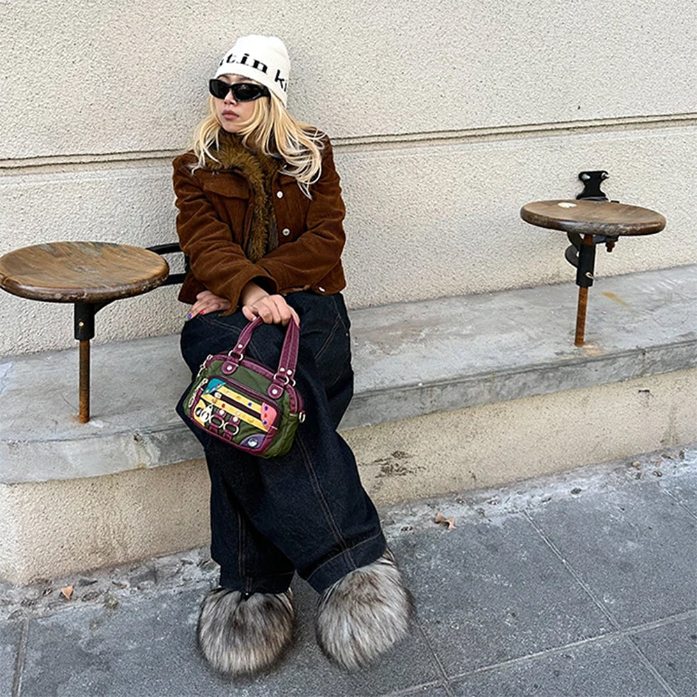 Hippie Aesthetic Patchwork Mini Bag