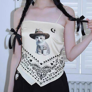 Wild West Kitty Bandana Top