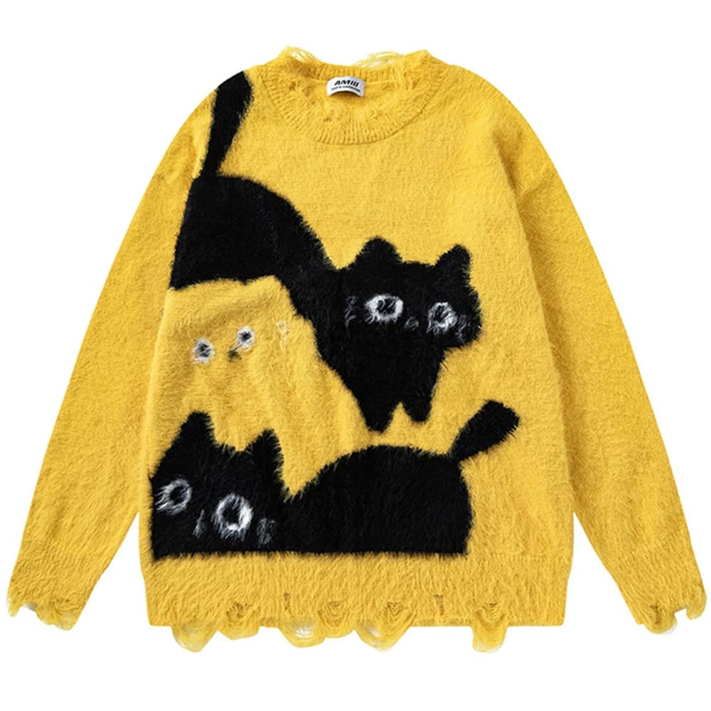 Naughty Cat Fuzzy Sweater