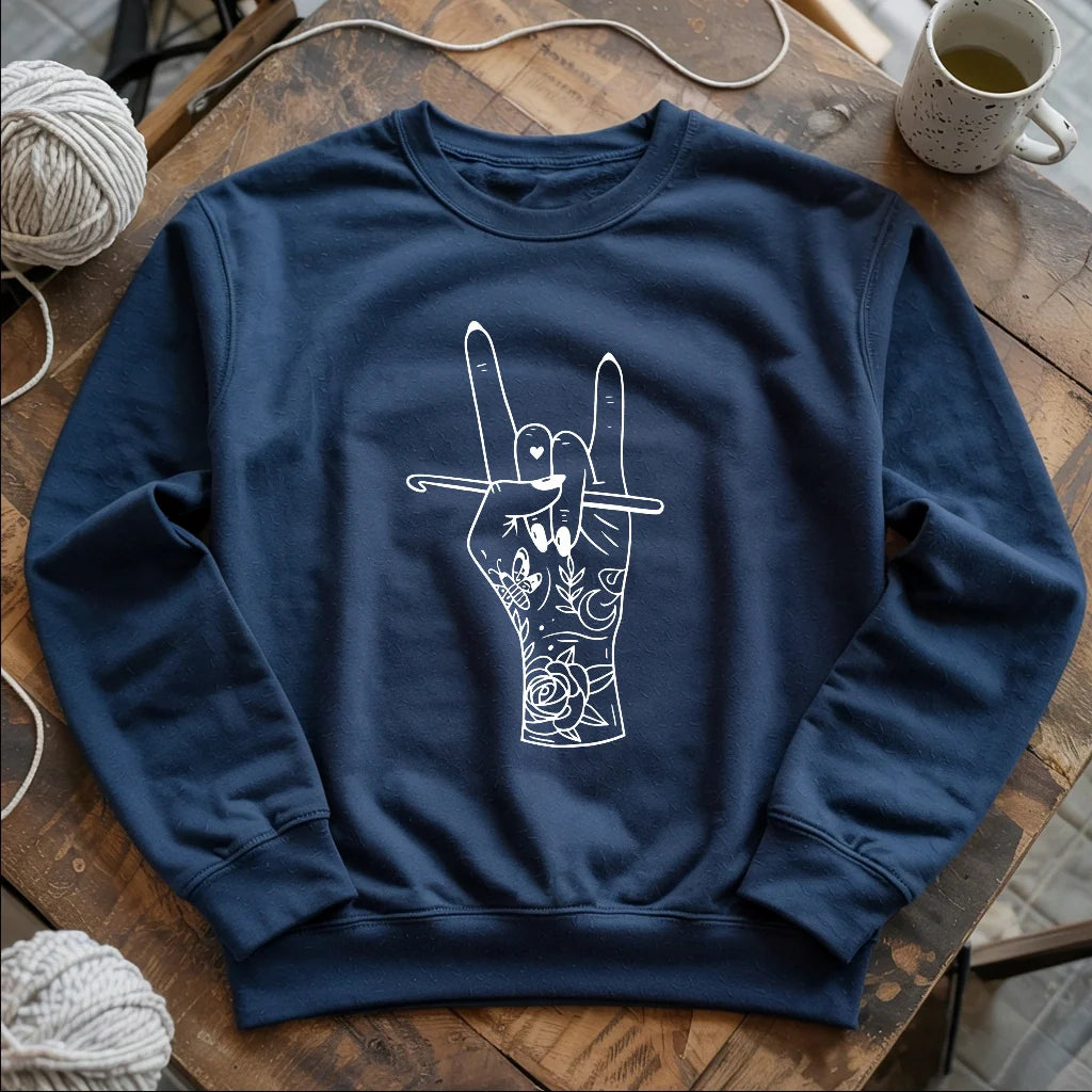 Crocheting Rock Sweatshirt