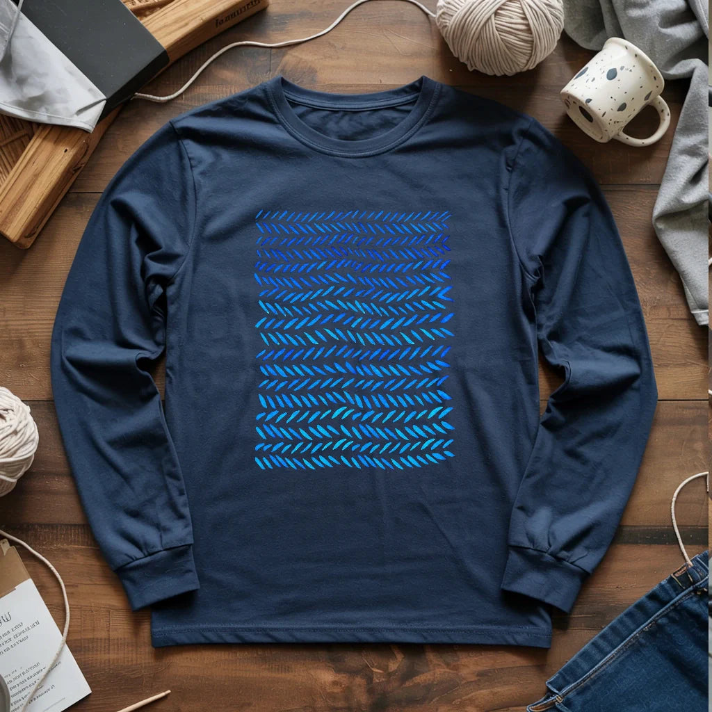 Watercolor knitting pattern Long Sleeve T-shirt