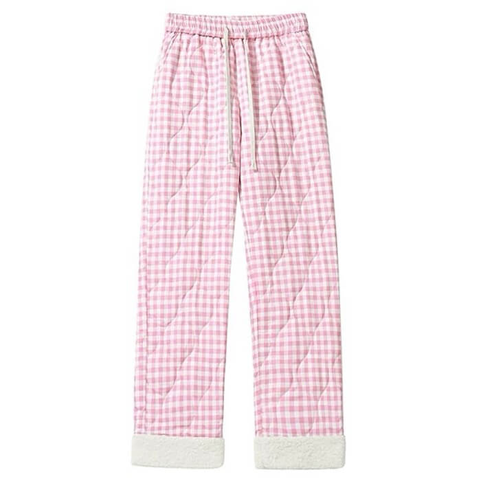 Pastel Checkered Puffer Pants