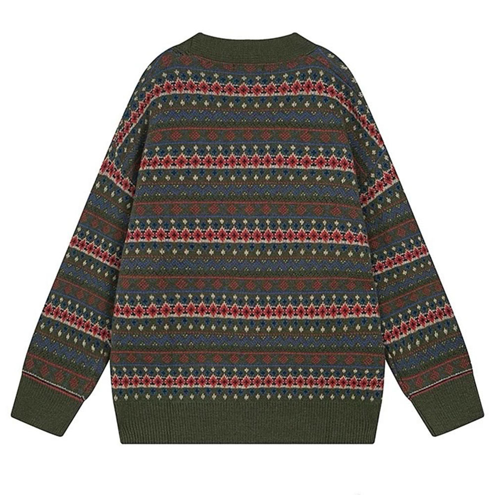 Patterned Knit Oversized Cardigan