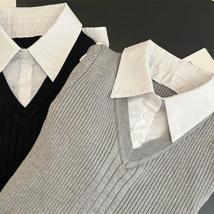 Preppy Style Pleated Knit Dress